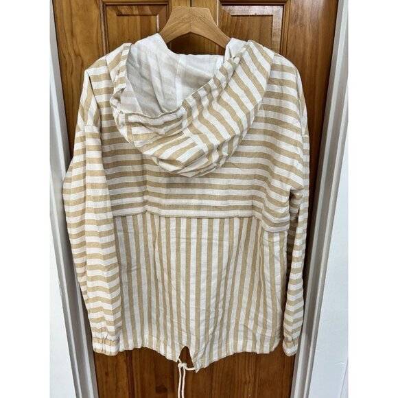 NWT Hem & Thread Striped Hooded Jacket Lightweight LG Coastal - Picture 3 of 8